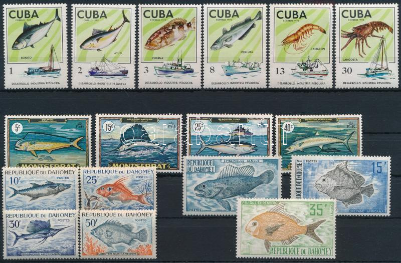 1965-1975 Fishes 4 sets, 1965-1975 Halak motívum 4 klf sor