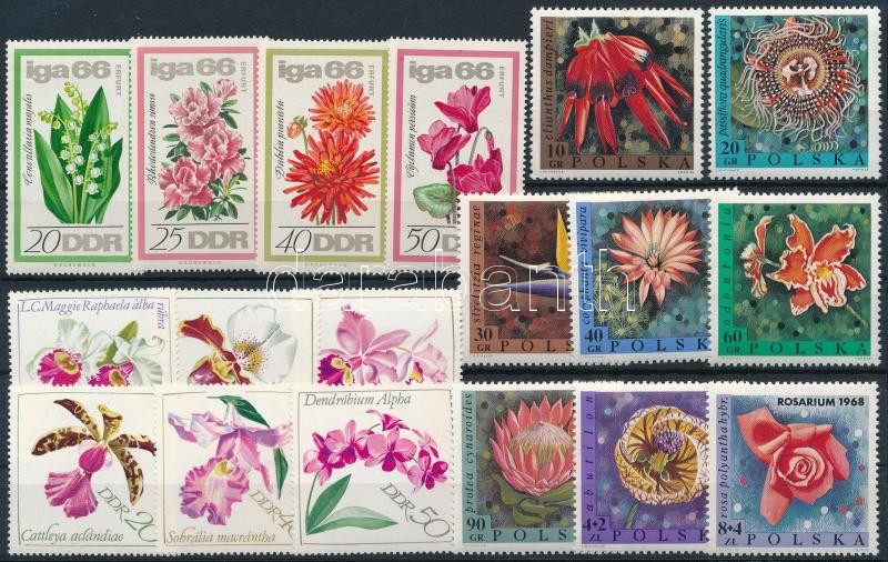 1966-1984 Flower 5 sets + 1 block, 1966-1984 Virág motívum 5 klf sor + 1 db blokk