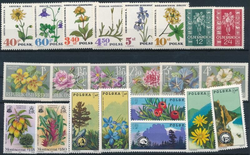 1937-1985 Virág motívum 6 klf sor + 2 db önálló érték 2 db stecklapon, 1937-1985 Flowers 6 sets + 2 stamps