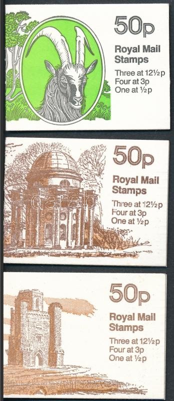 Ruins and goat 3 diff stamp booklets, Romok és kecske 3 klf bélyegfüzet