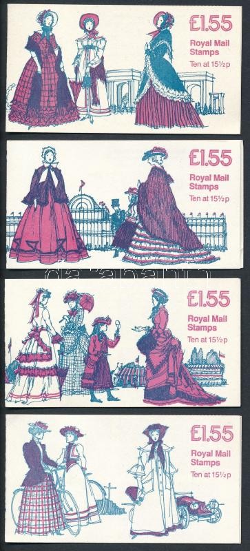 Női divat 4 klf bélyegfüzet, Women's Fashion 4 diff stamp booklet
