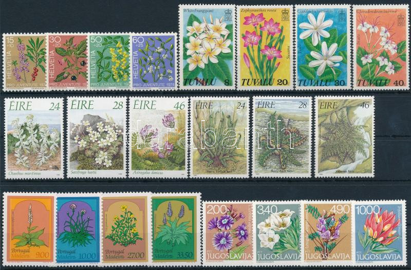 1961-1988 Flowers 8 sets, 1961-1988 Virág motívum 8 klf sor 2 db stecklapon