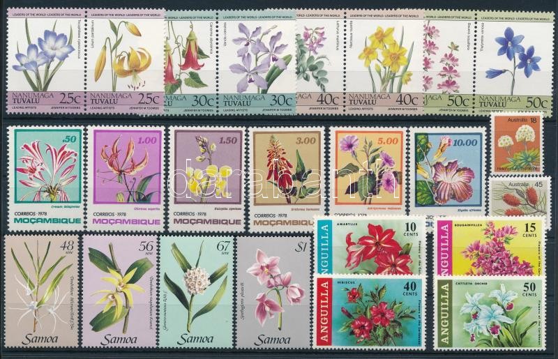 1969-1985 Virág motívum 5 klf sor, 1969-1985 Flower 5 sets