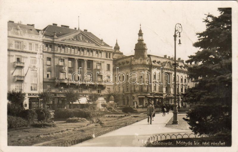Kolozsvár, Mátyás király tér, Jakab üzlete, Cluj-Napoca, Matthias Corvinus square, shop