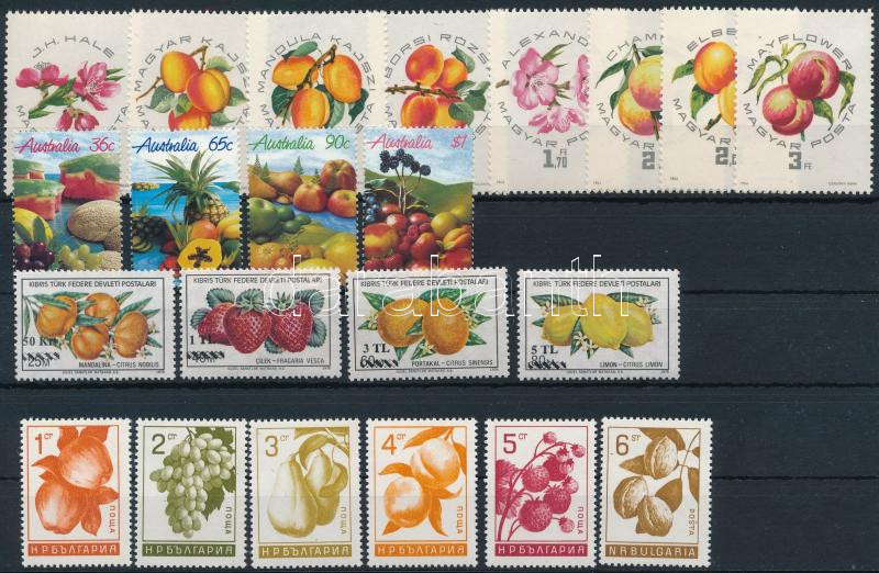 1964-1987 Fruits 3 sets + 4 stamps, 1964-1987 Gyümölcs motívum 3 klf sor + 4 db önálló érték