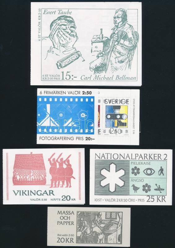 5 diff Stampbooklets, 5 klf Bélyegfüzet