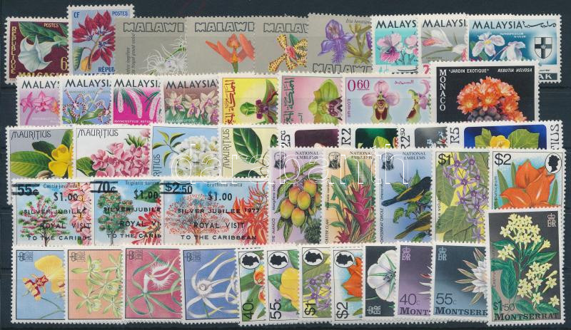 Flowers 11 sets + 3 stamps, Virág motívum 11 klf sor + 3 klf önálló érték