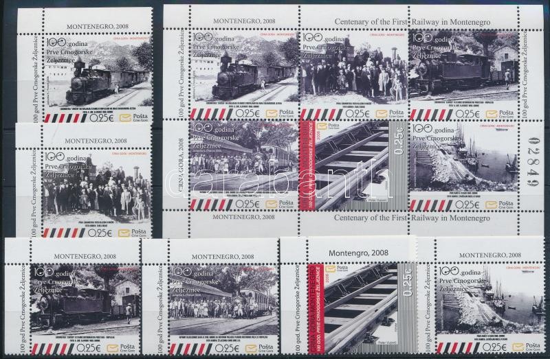 Centenary of Railway in Montenegro + mini sheet, 100 éves a vasút Montenegróban + kisív