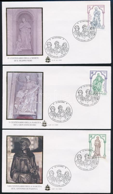 St. Antony of Padua set on 3 FDC, Padovai Szent Antonius sor 3 db FDC-n