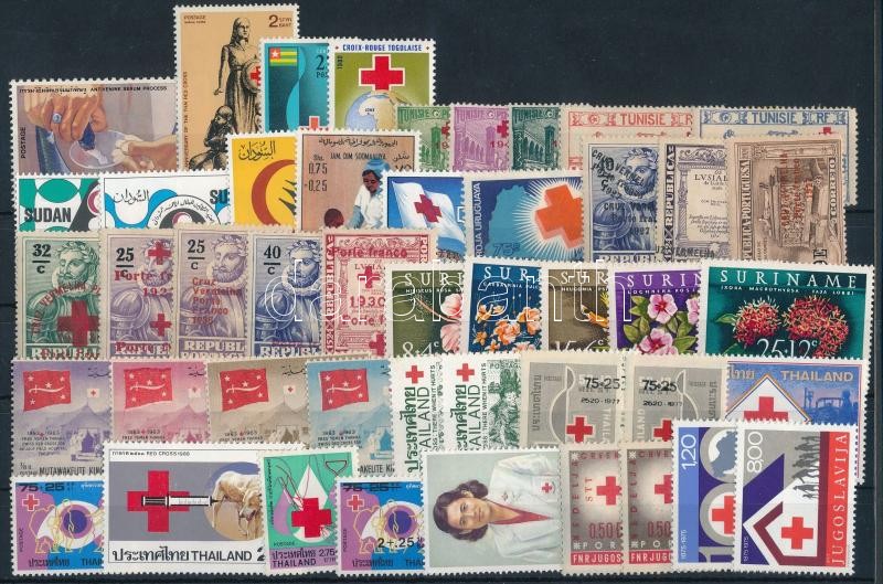 Vöröskereszt motívum 1927-1988 6 klf sor + 25 klf önálló érték, 1927-1988 Red Cross 6 diff sets + 25 diff stamps