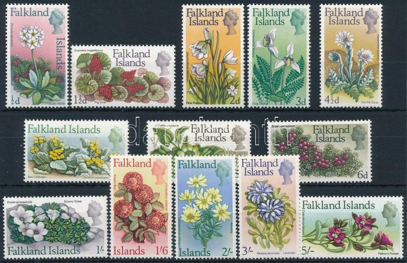 Flowers set without closing stamp (Mi 174 missing), Virágok sor záróérték nélkül (Mi 174 hiányzik / missing)