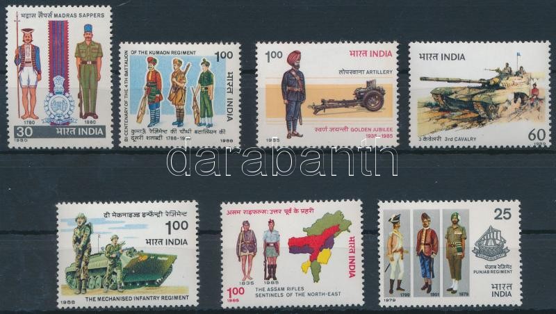 Egyenruha motívum 1979-1988 7 klf önálló bélyeg, Uniforms 1979-1988 7 stamps