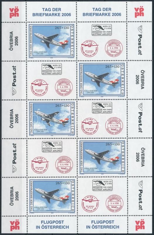 Bélyegnap - repülő kisív, Stamp Day - Airplane mini sheet