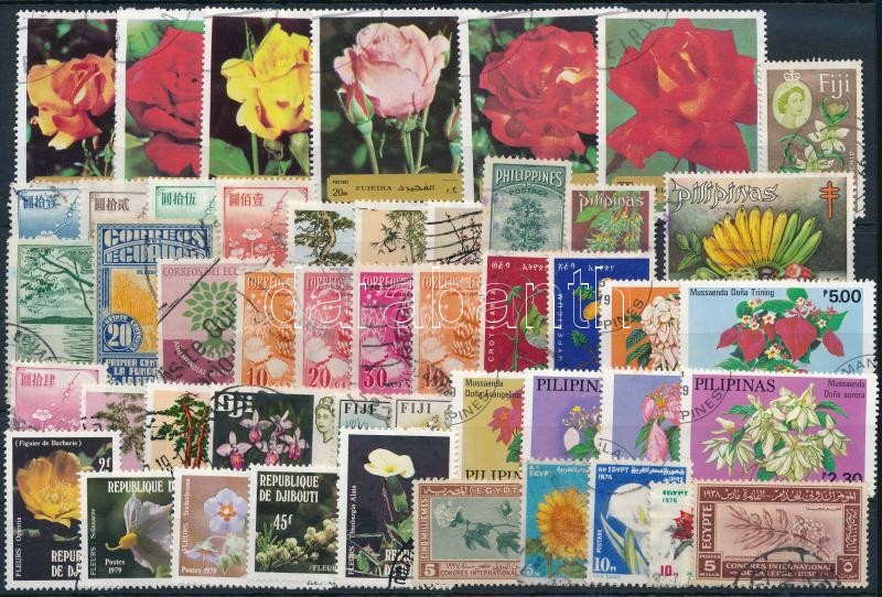 1927-1984 Virág motívum 48 db klf bélyeg, közte teljes sorok és önálló értékek, 1927-1984 Flowers 48 diff stamps with sets