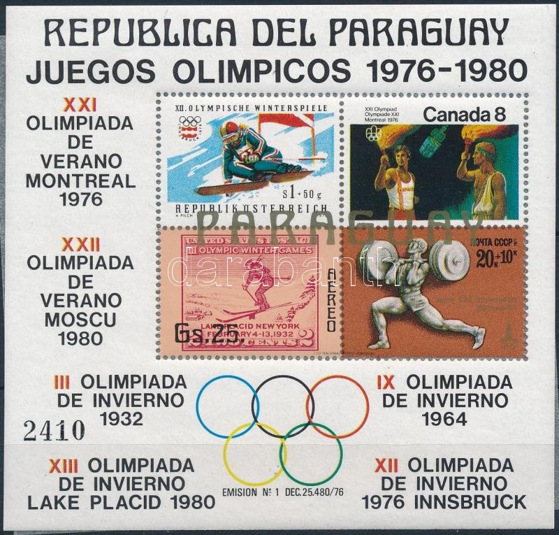 Olympic Games 1976-1980 block, Olimpiai játékok 1976-1980 blokk