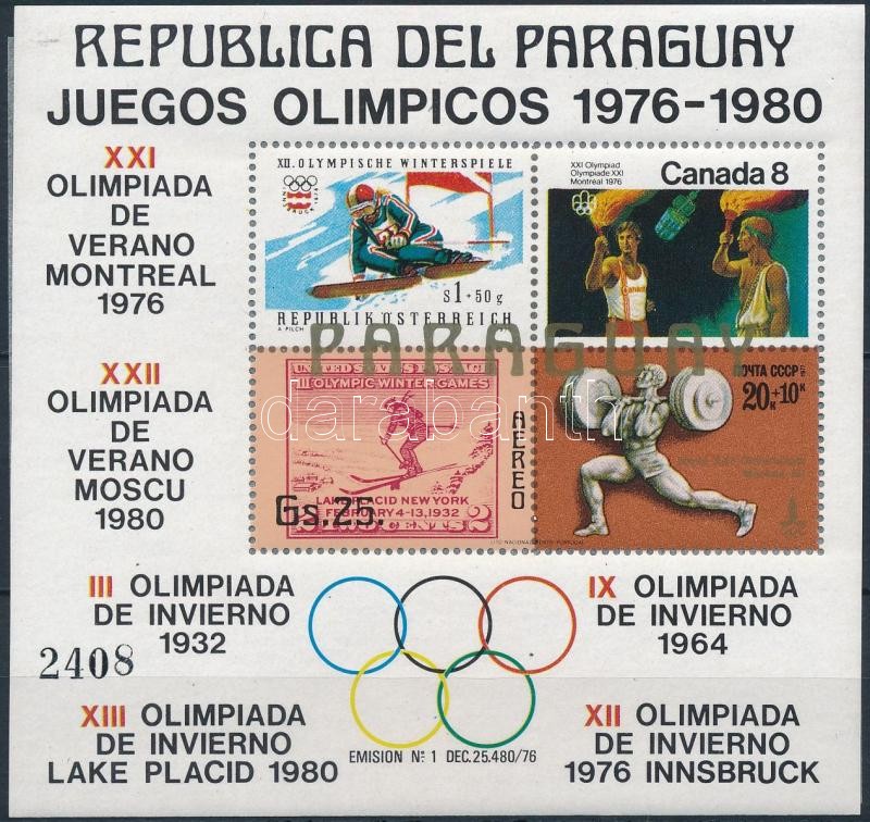 Olimpiai játékok 1976-1980 blokk, Olympic Games 1976-1980 block