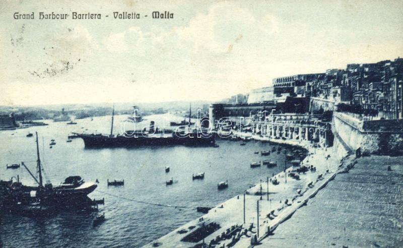 Valletta, Grand Harbor Barriera, port, steamships