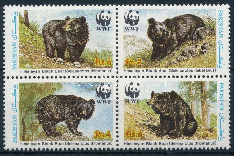 WWF: Bears block of 4, WWF: Medvék 4-es tömb