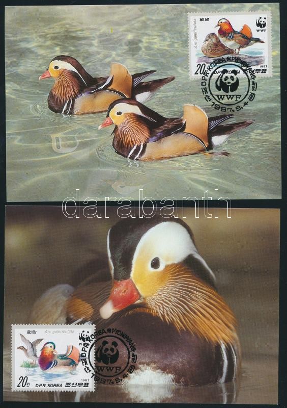 WWF: Mandarin duck set on 4 CM, WWF: Mandarinréce sor 4 db CM-en