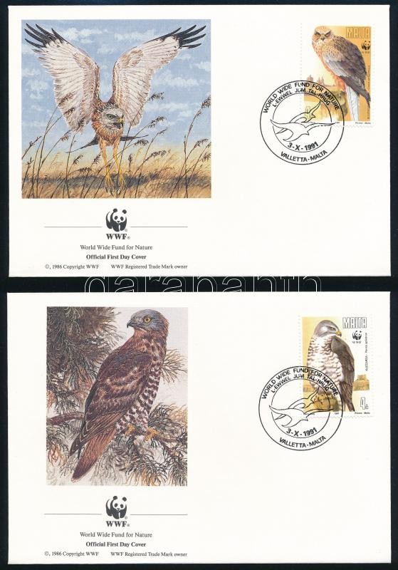 WWF: Eagle set on 4 FDC, WWF: Sas sor 4 db FDC-n