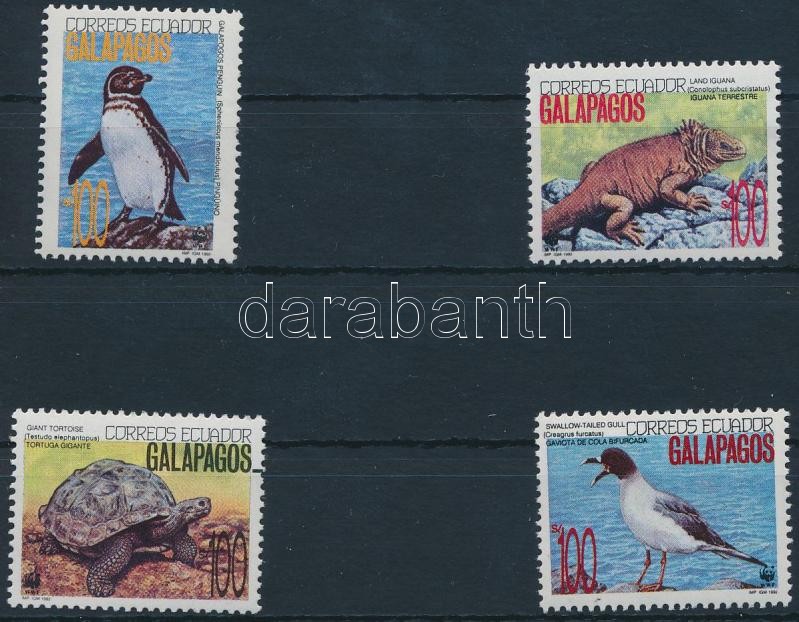 WWF: Galapagos set 4 stamps + 4 FDC + 4 CM, WWF: Galapagos sor 4 értéke + 4 FDC + 4 CM