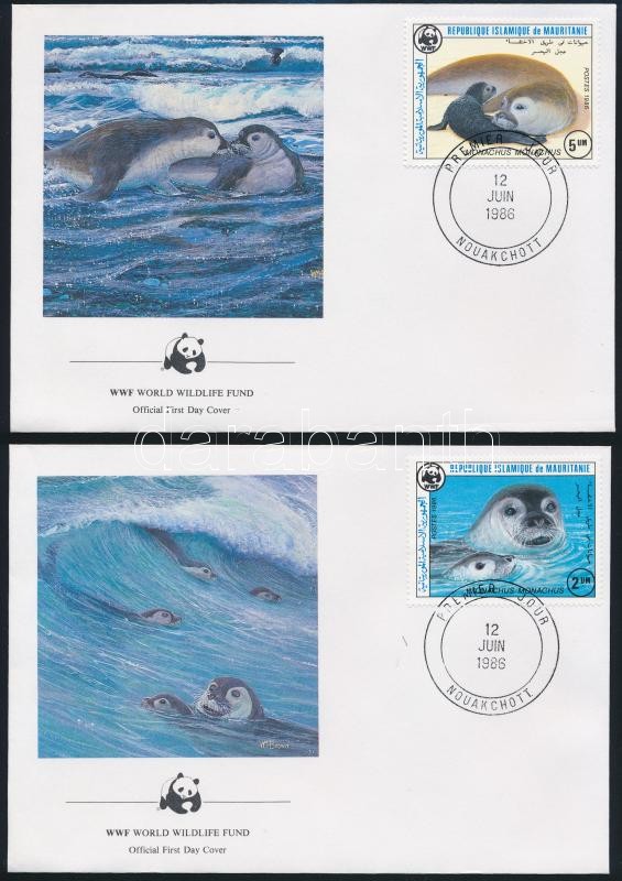 WWF: Seal set on 4 FDC, WWF: Fóka sor 4 db FDC-n