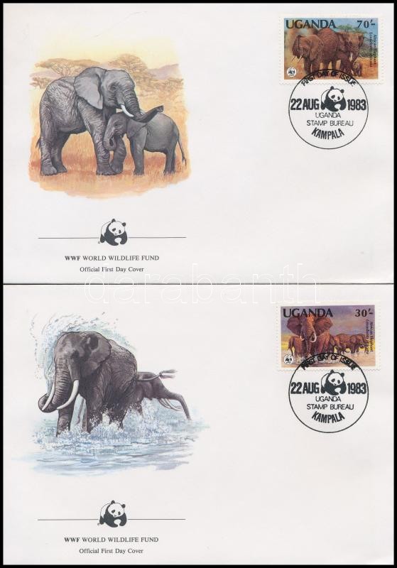 WWF: Afrikai elefánt sor 4 db FDC-n, WWF: African Elephant set on 4 FDC