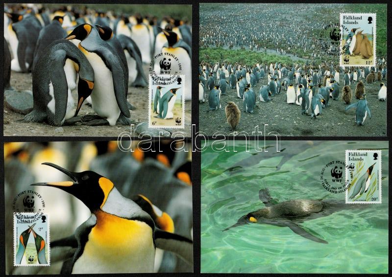 WWF King Penguin 4 values 4 CM, WWF: Király pingvin 4 érték 4 db CM-en
