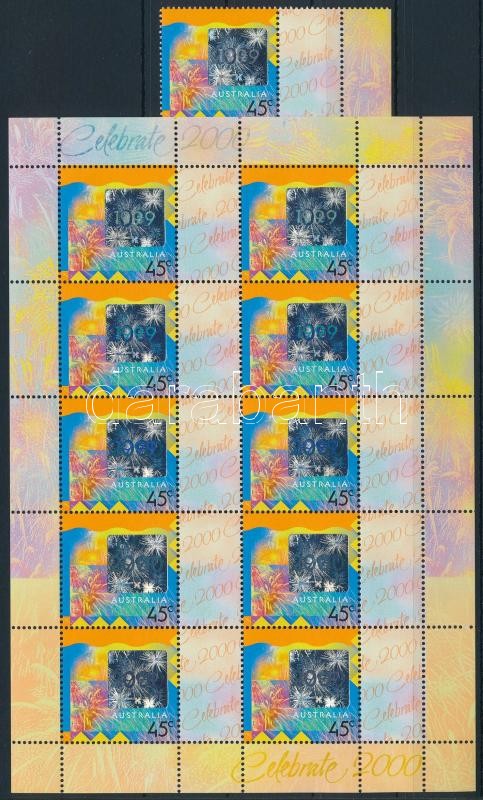 New Year hologram minisheet + margin stamp, Újév hologramos kisív + ívszéli bélyeg