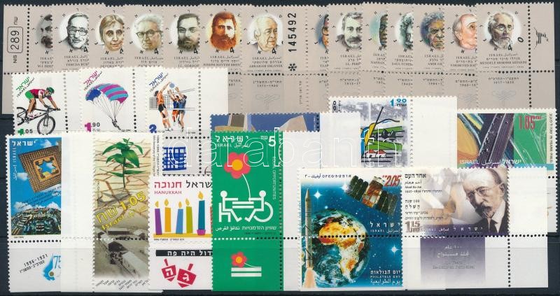 26 db klf tabos bélyeg, közte teljes sorok és ívszéli értékek stecklapon, 26 diff stamps with tab with sets