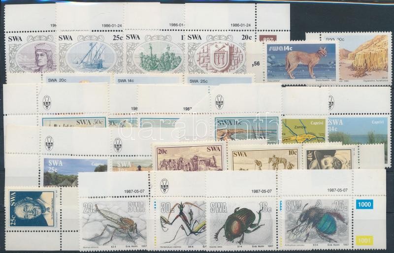 1983-1987 6 klf sor + 1 önálló érték, 1983-1987 6 set + 1 block + 1 stamp