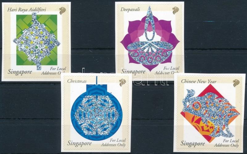 Holidays hologram, self-adhesive stamps set, Ünnepek hologramos, öntapadós bélyeg sor