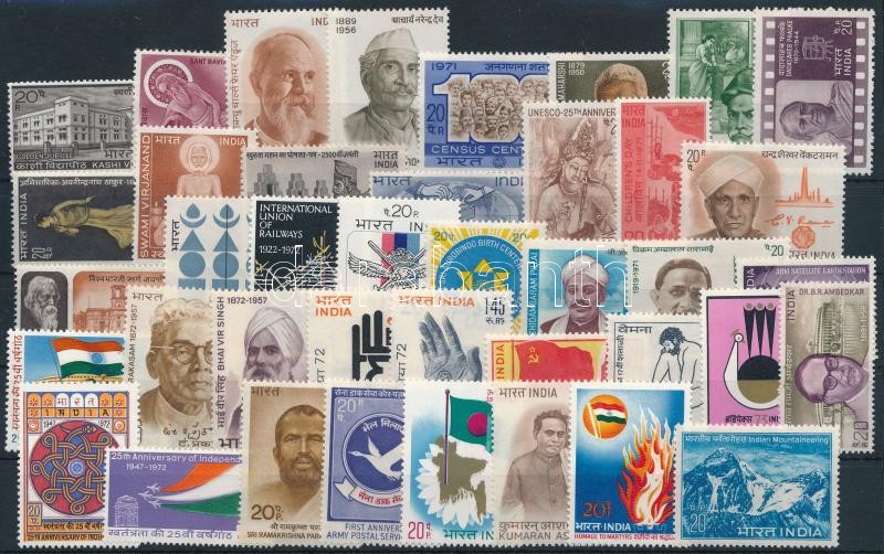 1971-1973 36 klf önálló érték + 2 klf sor, 1971-1973 36 stamps + 2 sets