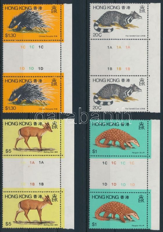 Animals set sheet-centered pairs, Állatok sor ívközéprészes párokban