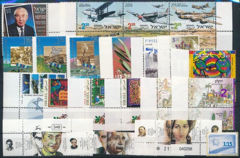 24 db bélyeg, közte teljes sorok, összefüggések, ívszéli értékek stecklapon, 24 stamps with sets