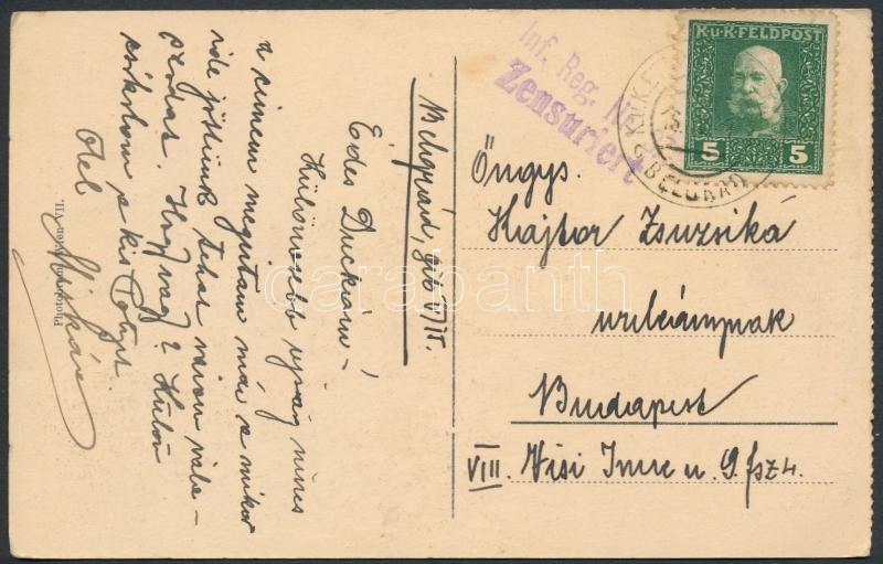 Austria-Hungary Field Postcard &quot;EP BELGRAD c&quot;, Tábori posta képeslap &quot;EP BELGRAD c&quot;
