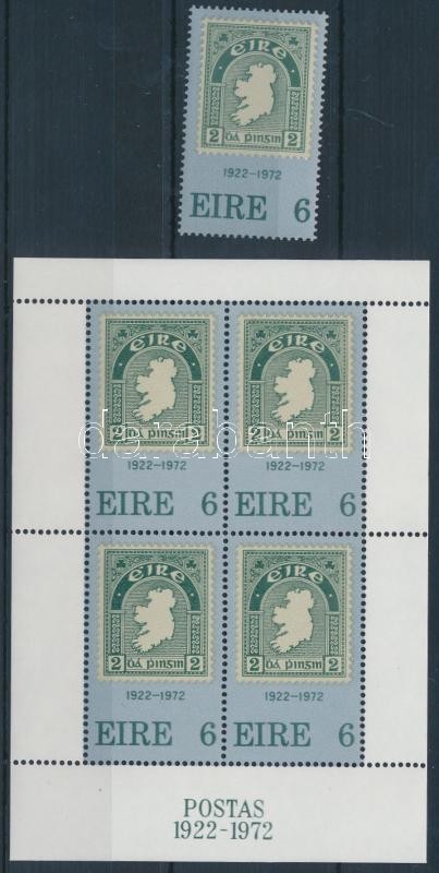 50th anniversary of Irish stamp + block, 50 éves az Ír bélyeg + blokk