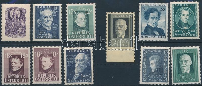 Austria Famous People 11 stamps, Ausztria Híres emberek motívum 11 klf bélyeg