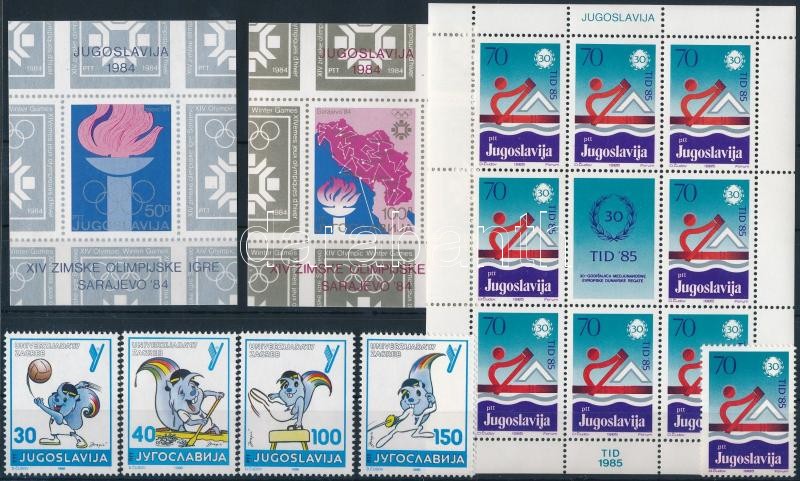 1984-1986 Sport 2 sets + 2 mini sheet + 2 blocks + 1 stamp, 1984-1986 Sport motívum 2 db sor + 2 db kisív + 2 db blokk + 1 önálló érték 2 stecklapon