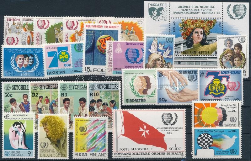Year of Youth 23 stamps + 1 block, Ifjúság éve 23 klf bélyeg + 1 blokk