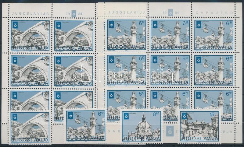 Winter Olympics; Sarajevo set + mini sheet set, Téli Olimpia; Szarajevó sor + kisívsor