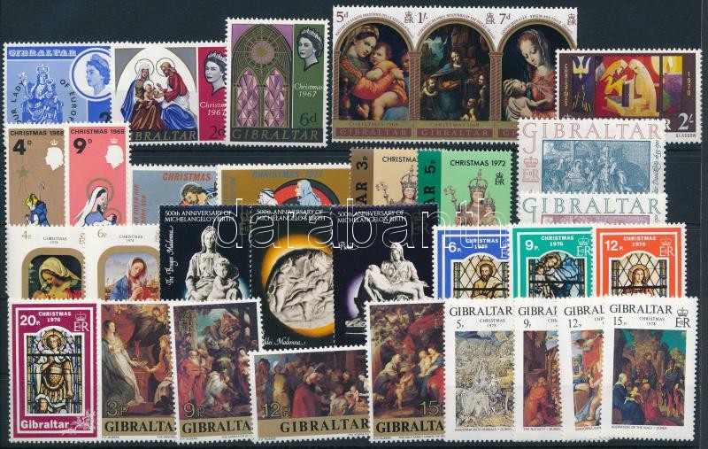 1966-1978 Madonna 32 stamps, 1966-1978 Madonna motívum 32 klf bélyeg, közte sorok