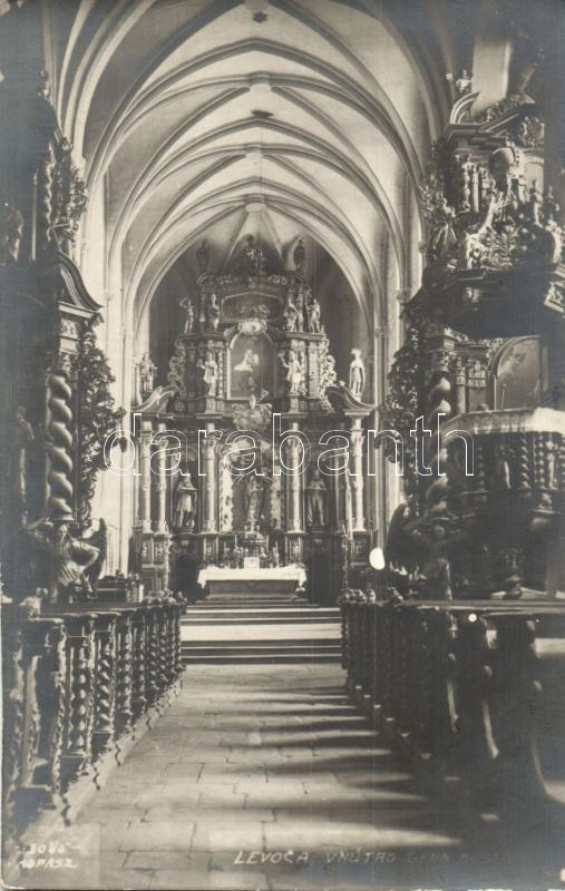 Levoca, Vnútro Gymn Kostola / church interior, Kopasz photo, Lőcse, templom belső