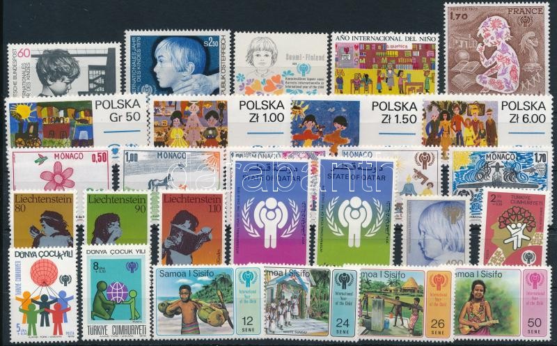 International Children's Year 6 sets + 6 stamps, Nemzetközi Gyermekév motívum 6 klf sor + 6 önálló érték