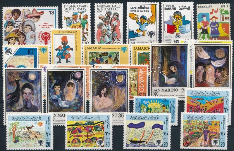 International Children's Year 6 sets + 3 stamps, Nemzetközi Gyermekév motívum 6 klf sor+ 3 önálló érték