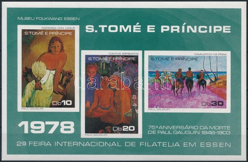 International Stamp Exhibition: Essen; Paintings imperforated block, Nemzetközi Bélyegkiállítás: Essen; Festmények vágott blokk