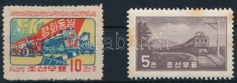 1959-1961  2 railway stamps (Mi EUR 47,-) (stain), 1959-1961 2 klf Vonat bélyeg  (Mi EUR 47,-) (rozsda)