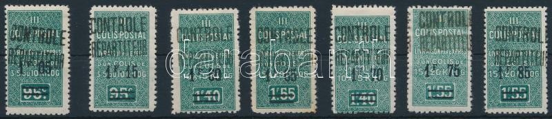 1929-1932 Csomagbélyeg 7 érték, 1929-1932 Parcel Stamp 7 values