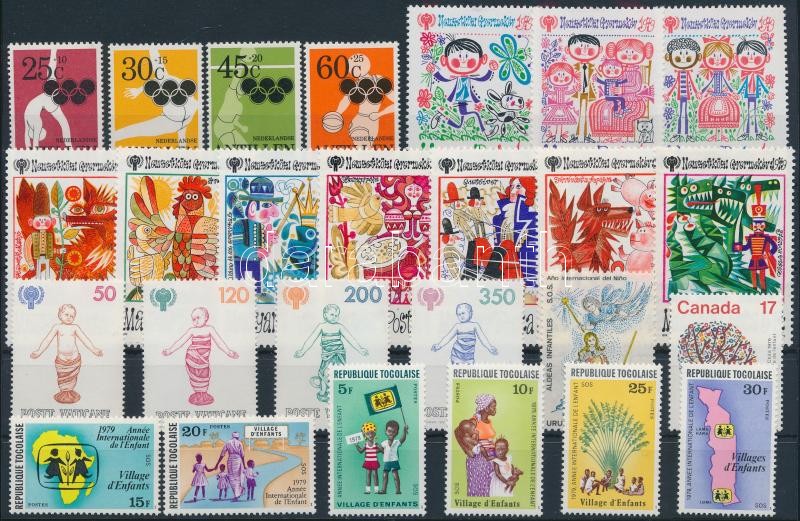 Nemzetközi Gyermekév 6 klf sor + 2 blokk + 2 önálló érték, International Children's Year 6 sets + 2 blocks + 2 stamps