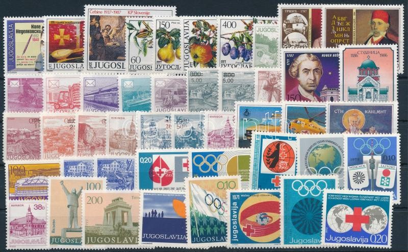 1970-1987 46 stamp with sets, 1970-1987 46 db bélyeg, közte teljes sorok és változatok stecklapon
